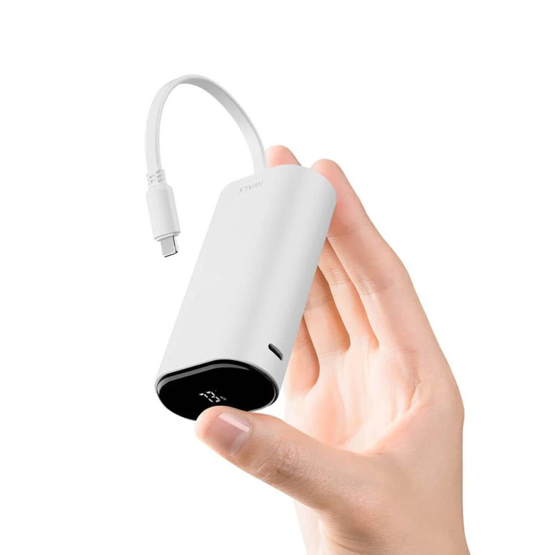 iWalk LinkPod Portable Charger 9000mAh Ultra-Compact Power Bank - White - مزود طاقة